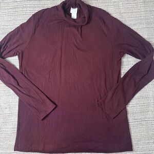 H&m Burgundy Long Sleeve Turtleneck Top